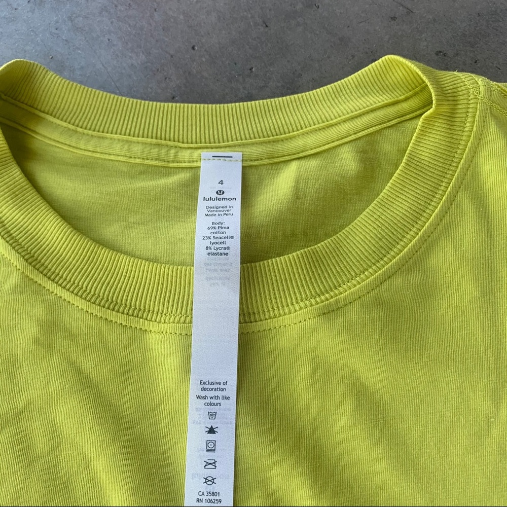 Lululemon All Yours Tee Yellow - Picture 6 of 9